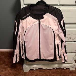 Scorpion Black and White Motorcycle Jacket. Waterproof. Women’s Size XXL.
